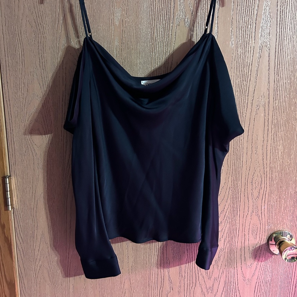 L'AGENCE Black Draped Camisole Top